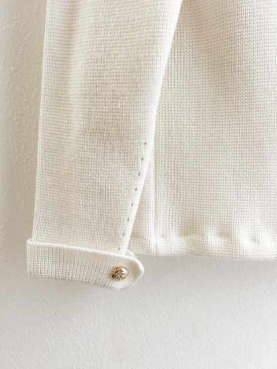 VINTAGE 60s Lilly of California Cream Knit Double Breasted Lady Jacket Blazer - Picture 8 of 13